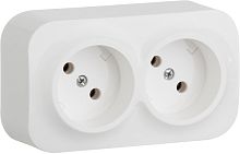 Розетка без заземления накладная Legrand Quteo 2-м. белый картинка